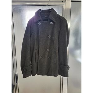 Dollhouse Outerwear Wool Blend Dark Gray Pea Coat - Size M